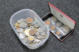 A tub of pre decimal British coins,