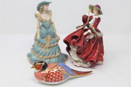 A Royal Doulton figure Top- o' the hill HN1834 together with a Coalport age of elegance figure