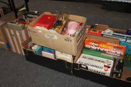 Four boxes of vintage board games, fuzzy felt,