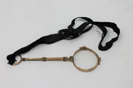 A Victorian gold plated lorgnette