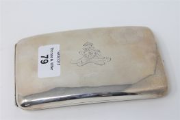 A silver cigarette case with Royal Artillery crested emblem CONDITION REPORT: 14.