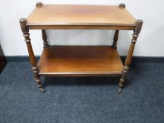 A Victorian mahogany two tier trolley