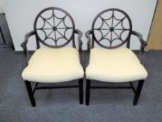 A pair of mahogany carver armchairs