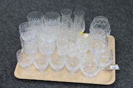 A tray of lead crystal glasses