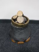 An elephant foot log bucket