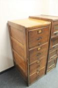 An early twentieth century four door filing cabinet, height 130 cm.