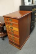 A good quality Victorian mahogany eight drawer office chest, width 96 cm.