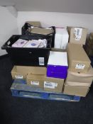 A pallet containing a large quantity of greetings cards and certificates
