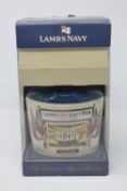 A boxed lambs navy rum 100 750ml decanter depicting HMS Victory (sealed)