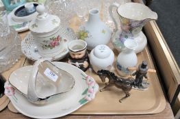 A tray of Maling ware, Goebel figure - Water carrier, Beswick foal,