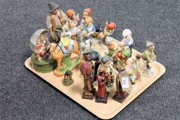 A tray of continental figures and china
