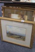 Two gilt framed early twentieth century watercolour studies rural scenes,