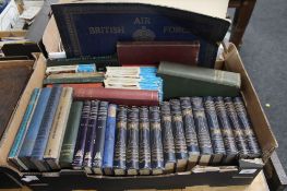 Four boxes of twentieth century books including The British Airforce fleet air arms illustrated,