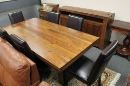 A Barker and Stonehouse eight piece dining room suite comprising of table,