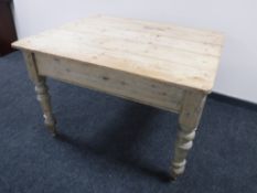 A Victorian pine farmhouse kitchen table