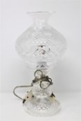 A Waterford Crystal table lamp, height 36 cm.