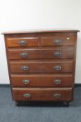 A late Victorian mahogany six drawer chest CONDITION REPORT: Handles somewhat