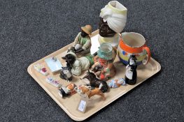 A tray of Beswick horse figures, Royal Copley, Figure in a head dress,