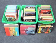 Three crates of mid 20th century and later annuals including The Beano, James Bond, Oor Wullie,