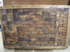 A pine butcher's block top