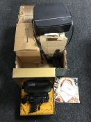 A box of projector, Chinon cine camera,