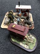 A tray of nine assorted contemporary figures, Lilliput, Leonardo collection,