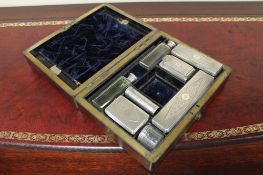A fine quality heavy early Victorian Gentleman's travelling case in coromandel with brass linings,