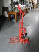 A metal stair barrow