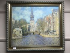 An Artagraph edition : Continental canal scene, framed.