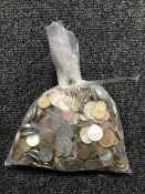 A bag of world coins, 2.3kg.