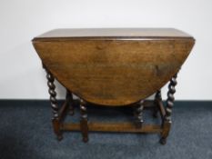 An oak gate leg table