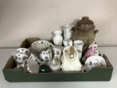 A box of part Royal Albert Sweet Violets tea service, Aynsley Cottage Garden,