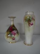 A Royal Worcester floral painted vase signed Austin, pattern 293, and another by Sedgley,