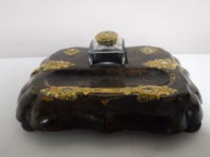 A Victorian papier mache desk stand