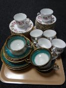 A tray of Royal Standard fragrance tea china together with a part gilded tea service