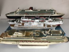 A boxed modelling kit - Liner Oriana together with four other built plastic models including the
