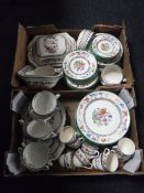 Two boxes of Spode Chinese rose tea and dinner ware