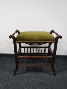A late Victorian adjustable piano stool