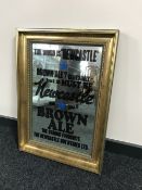 A gilt framed mirror - Newcastle Brown Ale advertising