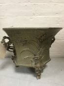 A Chinese hexagonal bronze planter