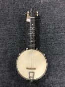 A miniature banjo
