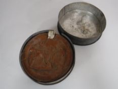 A nineteenth century wax Royal seal of the realm in tin, diameter 16cm.