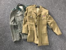 A part rail of army clothing - jackets and trouser,