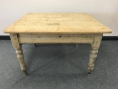 A Victorian pine farmhouse kitchen table