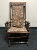 An Edwardian mahogany rocking chair (a/f)