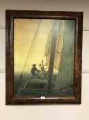 An Artagraph edition : Figures on a boat, framed.
