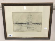 George Horton : South Shields sands, pencil, signed, framed.