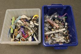 A very large quantity of approximately 750 wrist watches in two boxes.