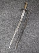 A French model 1866 Chassepot bayonet in scabbard