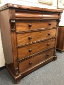 A Victorian mahogany six drawer Scotch chest,